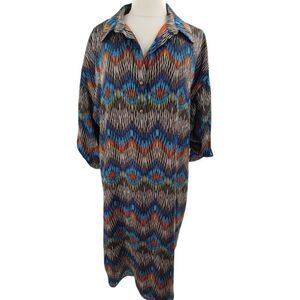 Tahari bold graphic print w/ collar dress